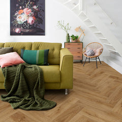 Kentucky Oak Honey Brown 83853 Vinyl Flooring (VFHBU40378) Herringbone Unizip